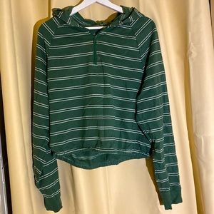 Green L.A. Hearts Cropped Hoodie Sweater